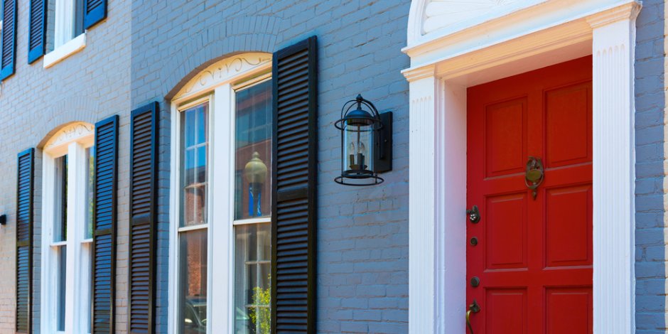 DC row house front exterior