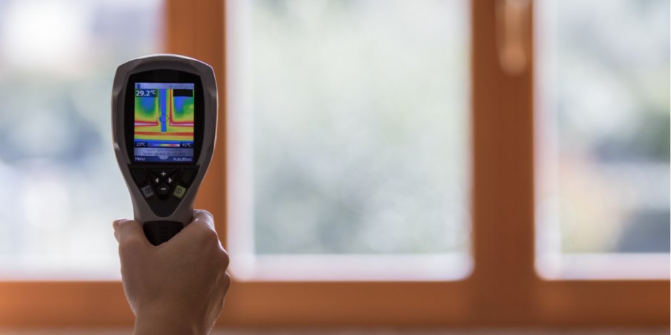 Thermal reading of heat loss around a door, Home Energy Medics, Northern VA, and DC